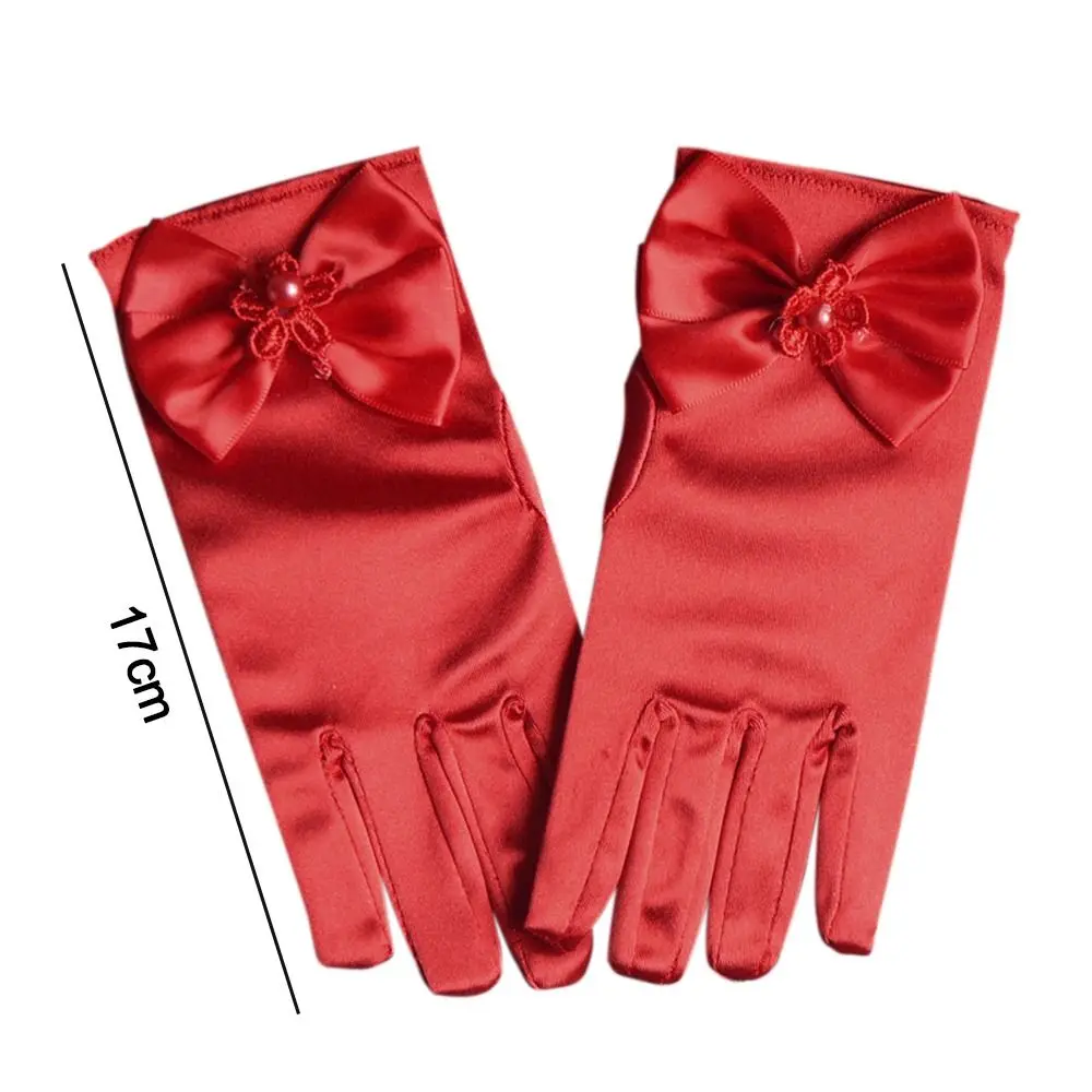 Princess Gloves Stage Gloves Girls Gorgeous Satin Fancy Gloves for Special Occasion Dress Formal Wedding Party