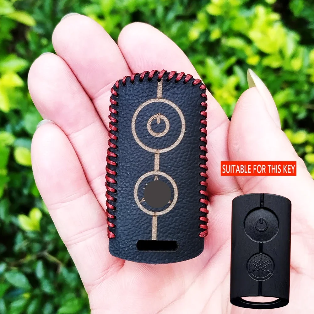 Motor Remote Leather Key Fob Case for Yamaha Nmax 2021/2022 NVX NVX155 XMAX XMAX300 QBIX AEROX JAUNS 2018 2019 Car Accessories