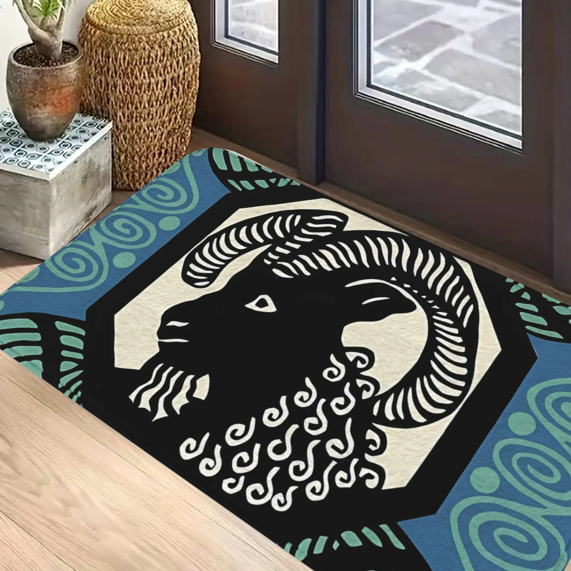 1pc Style Bock Beer Ad Christmas Decorations Anti-Slip Doormat Kitchen Mat Balcony Carpet Welcome Rug Indoor Decorative