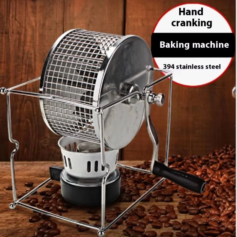 Handgemaakte koffiebrander koffiebonenbrander DIY huishoudelijke kleine roestvrijstalen trommelbrander