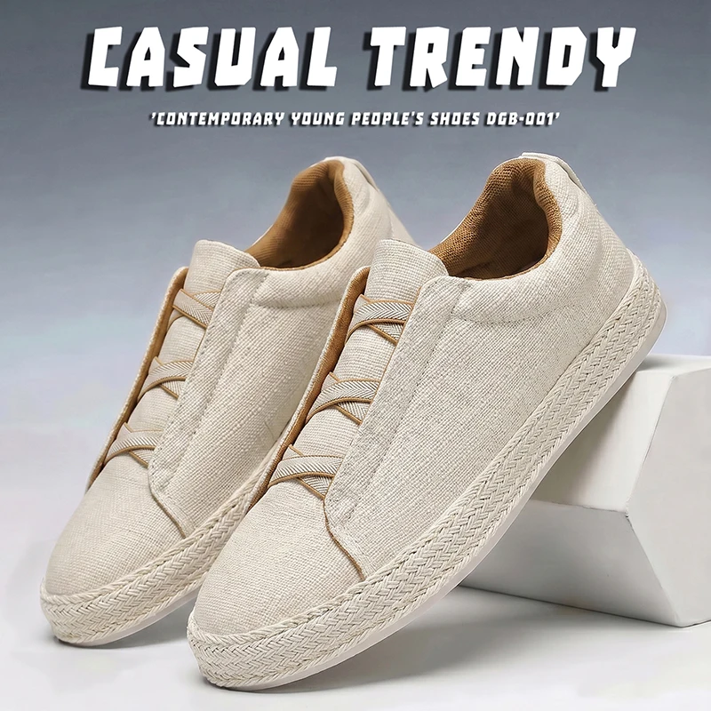 Summer Men's Retro Canvas Breathable Linen Men's Shoes 2026 Autumn New Men's Casual Shoes Light and Comfortable Shoes