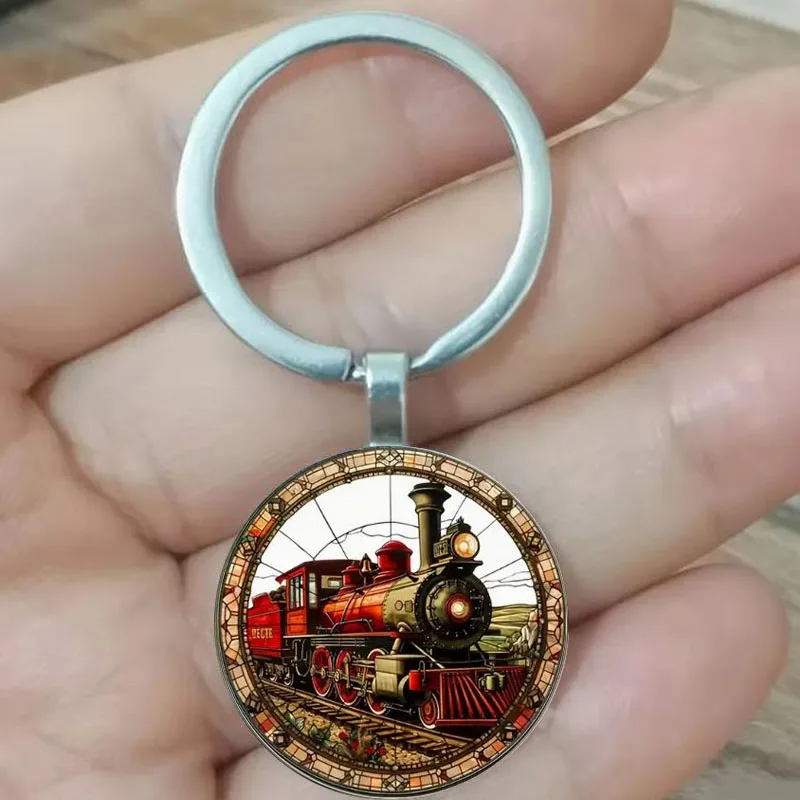 

Vintage Locomotive Pattern Keychain - Zinc Alloy, Fashionable Accessory for Bags, Car Pendant, Home Decor, Ideal for Anniversary