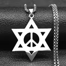 collier étoile de david, pendentif hexagramme, bijou juif, acier inoxydable, collier femme, symbole de foi,