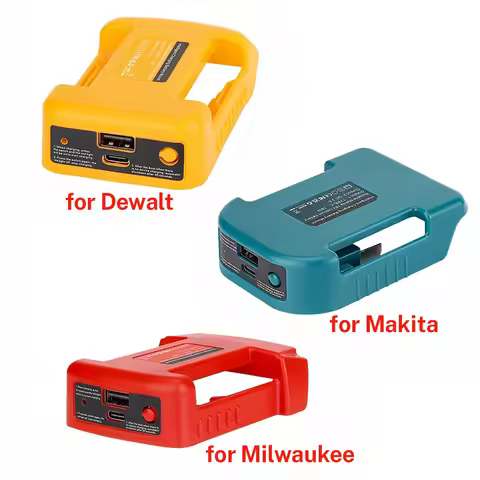 USB Power Bank r Adapter for Makita/Dewalt/Milwaukee 18V Li-ion Battery Rack Holder USB Type-C Output Fast Charging Interface