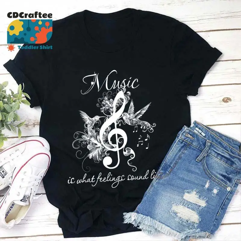 الموسيقى هي ما يبدو المشاعر مثل المعلم تي شيرت الحياة ل