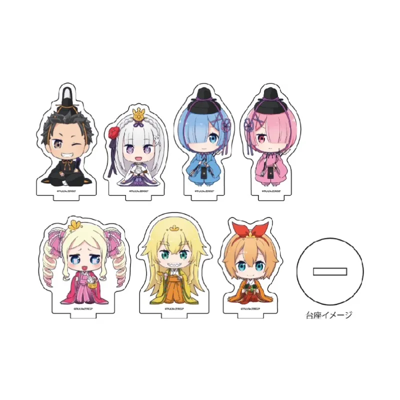 Game Emiria Emilia Beatrice Echidna Frederica Rem Acrylic Stand Doll Anime Mini Figure Model Plate Cosplay Toy for Gift