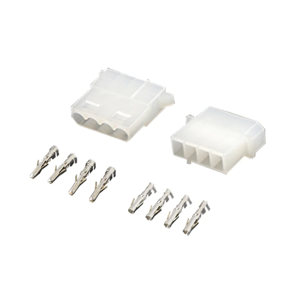 10 Sets 5.08mm Computer Power Connector Large 4 Position 4P D Type Male and Female Plastic Shell + Terminals Connector