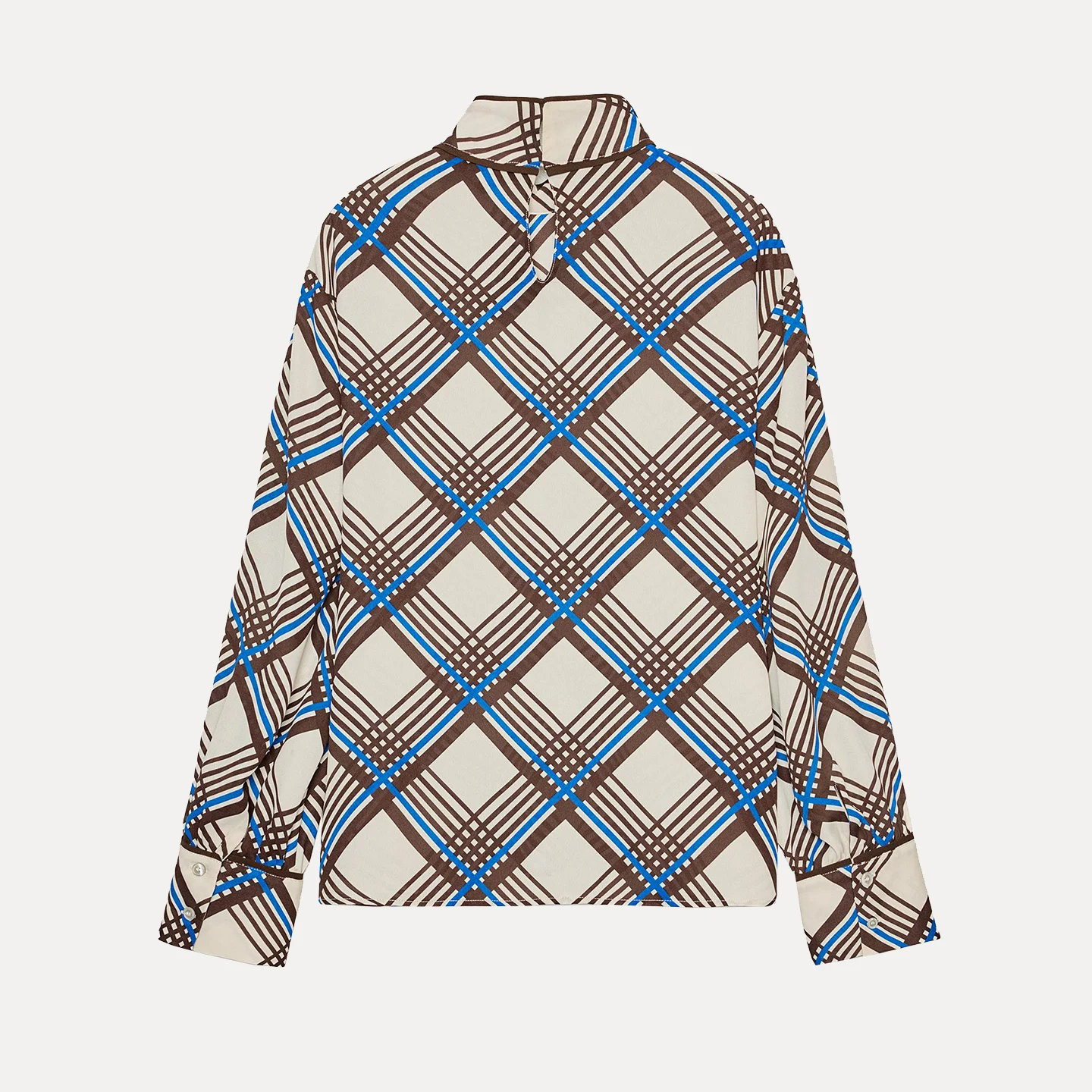 Z Faionable Plaid High Collar irt Women's Premium Quali 2025 New Arrival Versatile Personali Enhancing Autumn Lo...