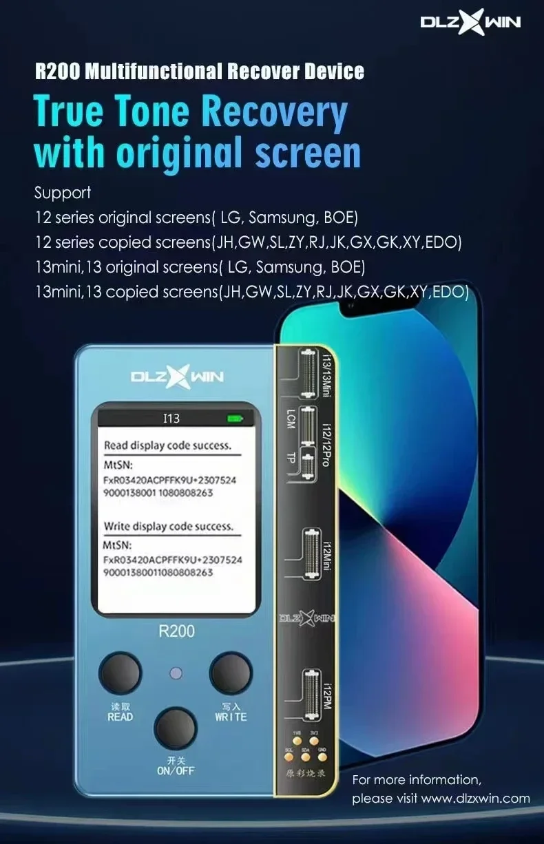 Codec de reparación de Color DL R200 para iPhone X-11-12-13-14 Pro Max, programador de recuperación de tono verdadero de pantalla Original multifuncional