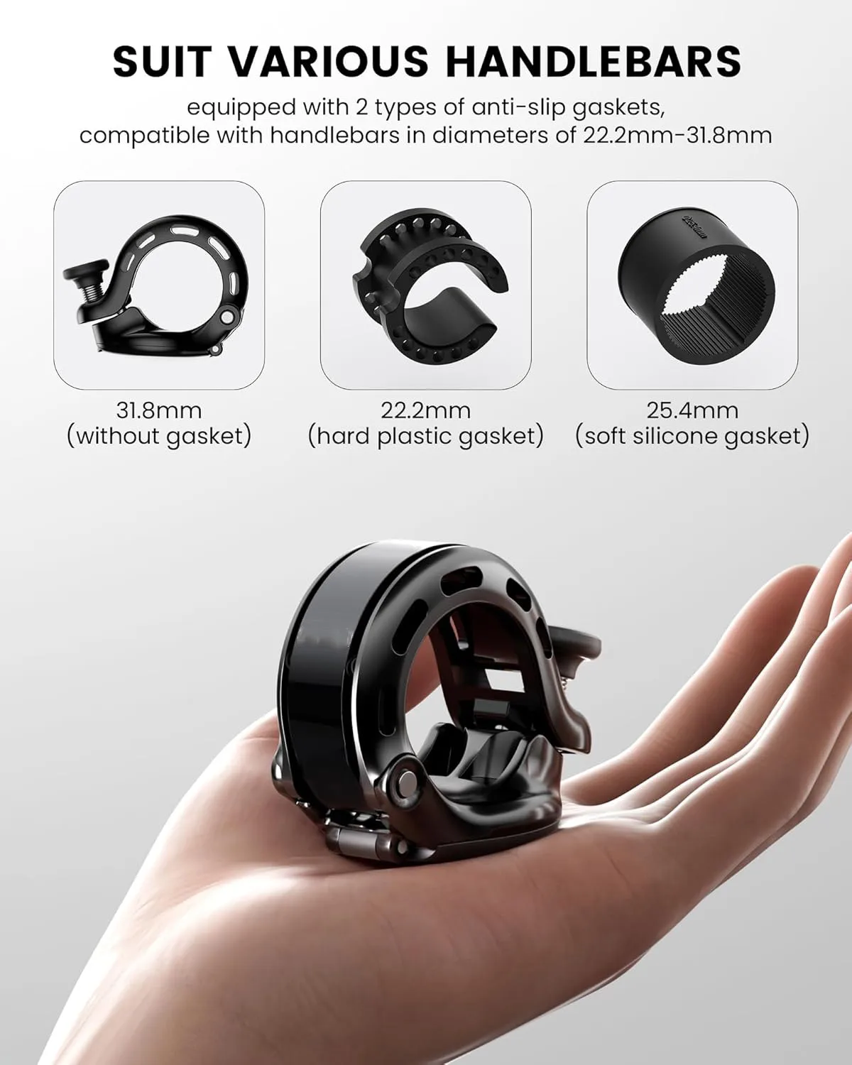 AirTag 자전거 벨 보호 홀더 숨겨진 방수 사이클링 경적 자전거 벨 핸들 바 Air tag 케이스 액세서리 22-31.