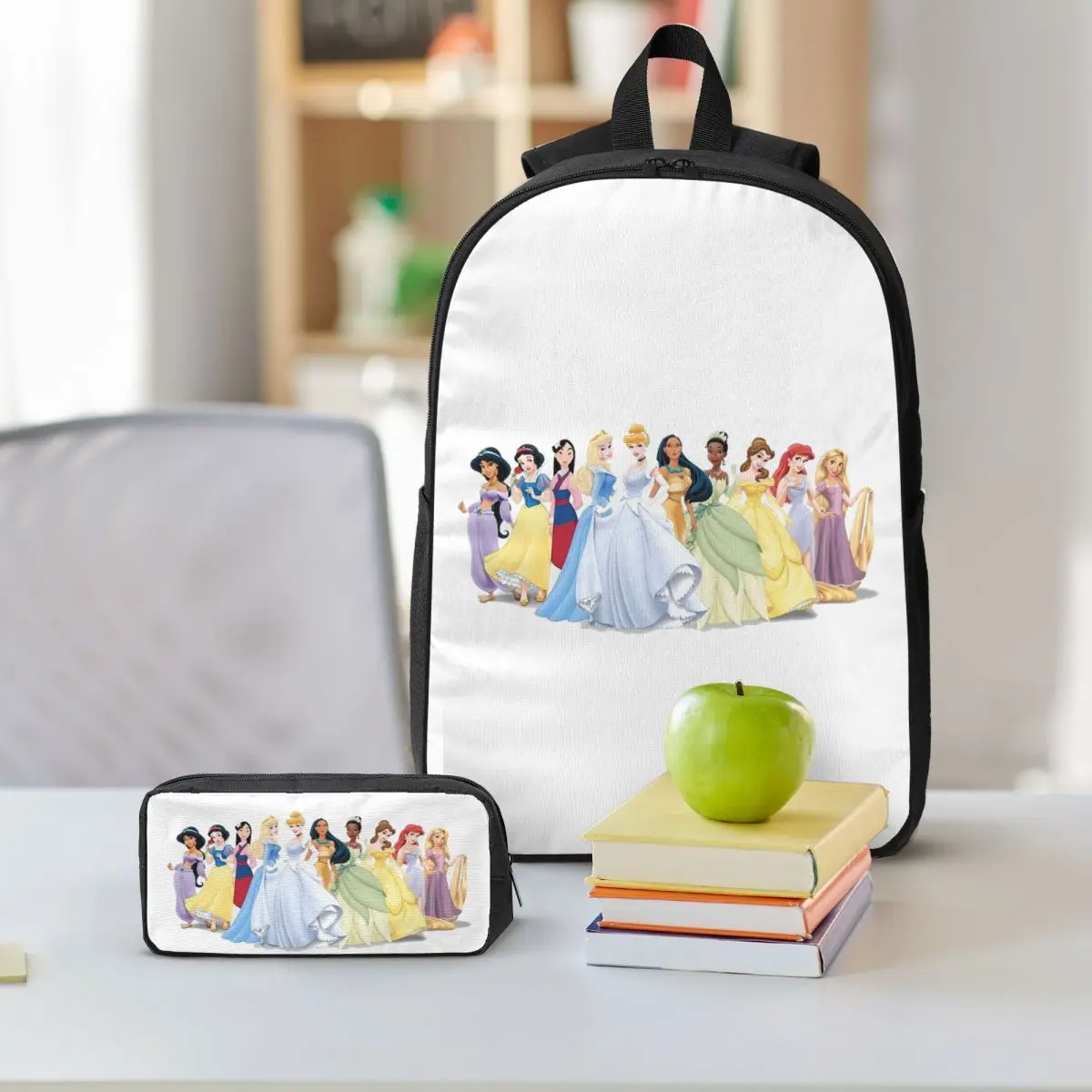 سندريلا على ظهره طالب بنين بنات BookBag حقيبة مدرسية حقائب كتف الكمبيوتر 3ps معزول حقيبة الغداء مقلمة