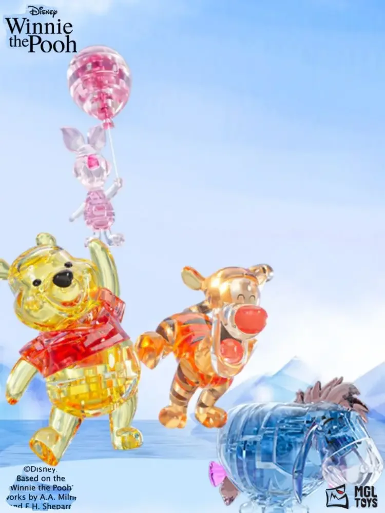 

Herocross Disney Winnie The Pooh Crystal Ornaments Blind Box Toys and Hobbies Action Mystery Figure Caixas Supresas Model Gifts