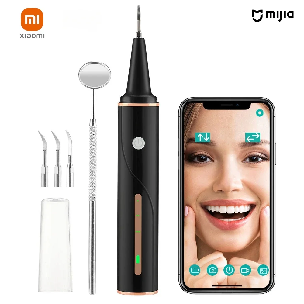 Xiaomi Mijia Electric Ultrasonic Dental Cleaner Teeth Whitening Belt HD Camera Dental Calculus Tartar Removal Tool Cleaning