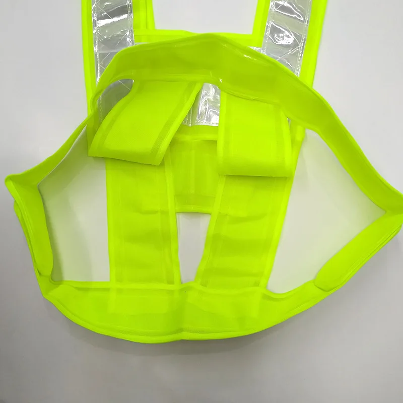 High Visibility V-shaped Traffic Reflective Vest Belt Fuorescent Green for Night Running Cycling Safety Security Warning Vest