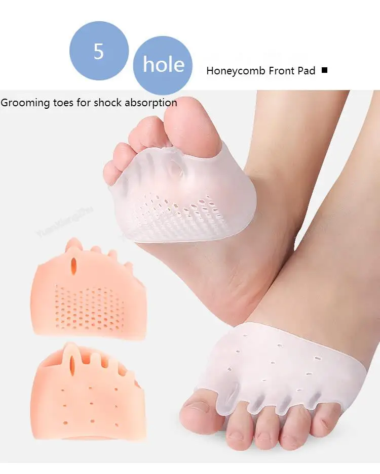 Vorfußpolster, Schuhpolster, Silikon-Einlegesohlen, orthopädische, bequeme Schuh-Einlegesohlen, Zehenspreizer für Damen, Fußpflegeprodukte, Schmerzlinderung. – Detail 2