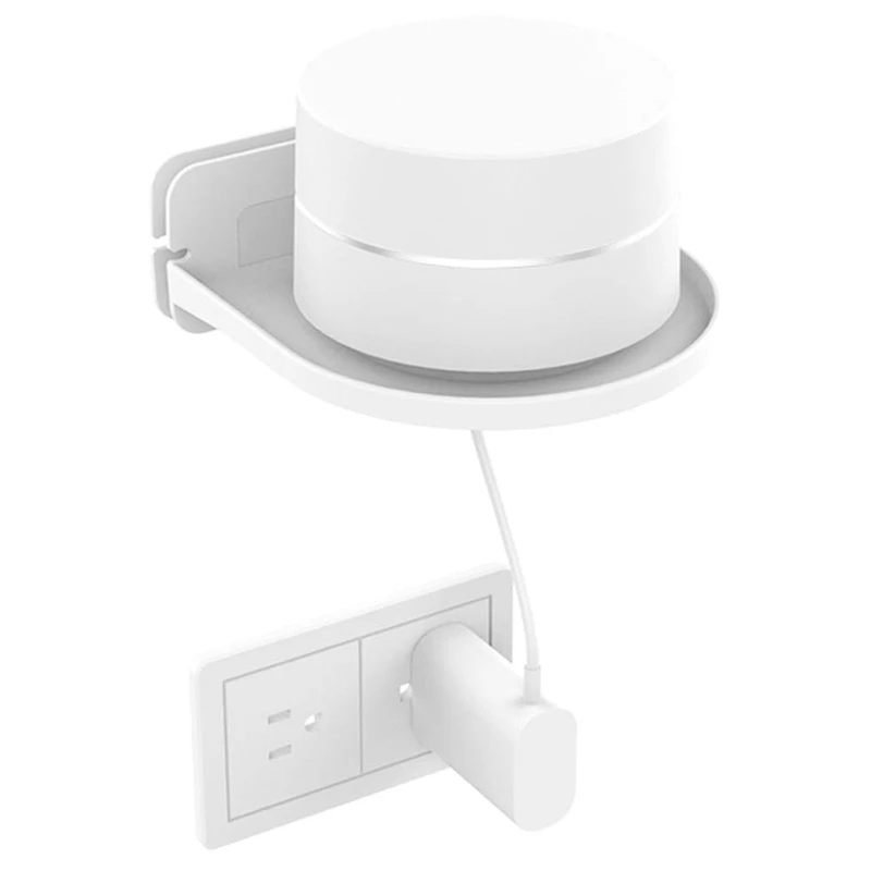 Suporte universal na parede ABS, rack de armazenamento, cabo embutido, adequado para o Google Home Mini, Google Wifi, branco