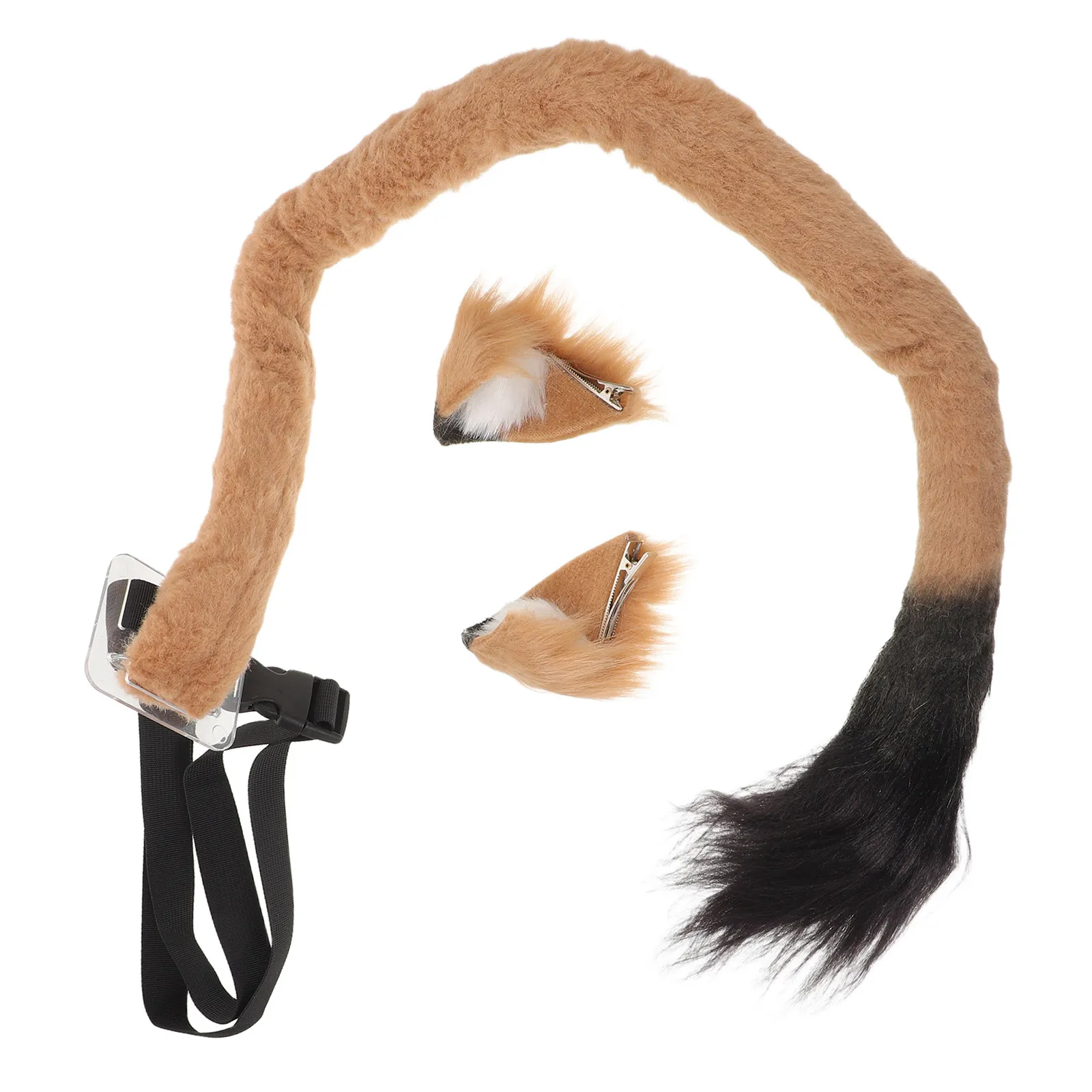 1 Set Löwen-Kostüm-Zubehör: Tierohren, Haarspange, Schwanz, verstellbare Taillenschnalle für sicheren Halt – perfekt für Halloween-Partys und Karneval-Verkleidungen