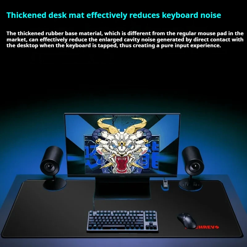 Mechrevo  Pg80 Interstellar Esports Game Office Mouse Pad Extra Large Thick Lock Edge Keyboard Computer Black Desk Pad ﻿