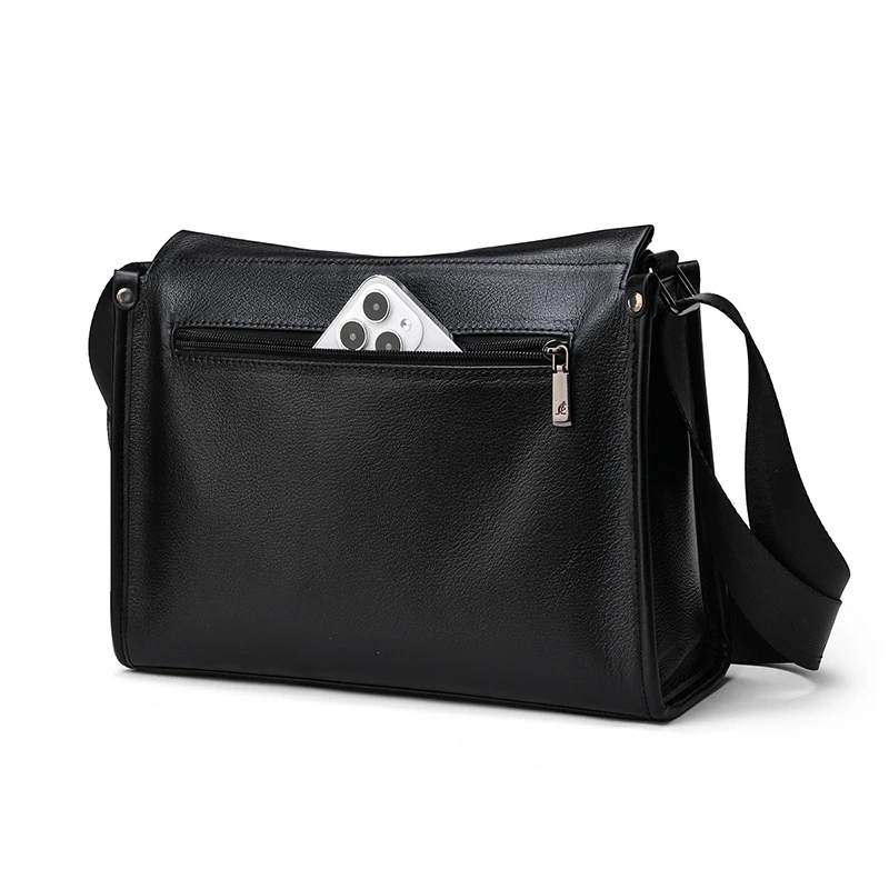 طبقة علوية من جلد البقر للرجال حقيبة كتف مفردة حقيبة كروس كلاسيكية غير رسمية حقيبة كروس كورية من الجلد المجنون 가방 sreка #4