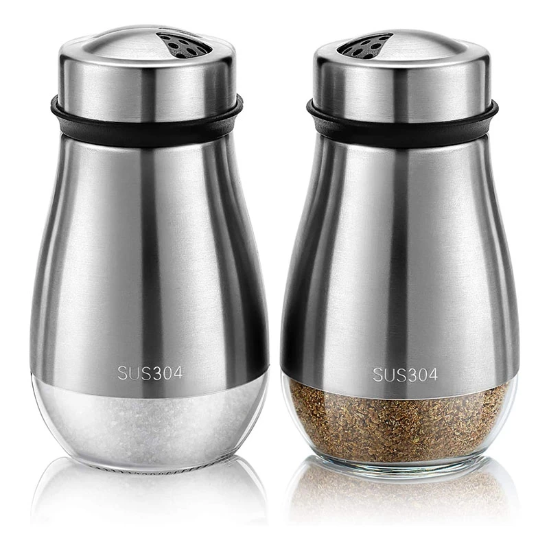 Original 2Pcs Salt and Pepper Shakers Set - Salt Shaker with Adjustable Pour Holes - Pice Dispenser Refillable