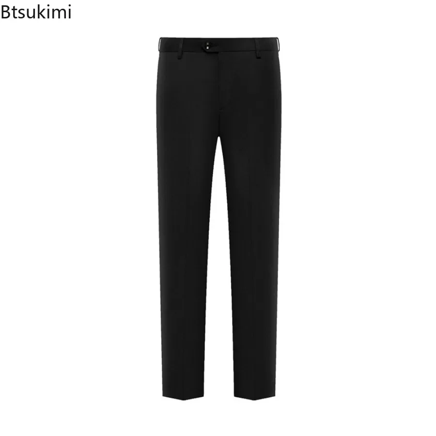 

2025 High-end Men's Suit Pants Solid Slim Straight Trousers Men Business Casual Social Formal Pants for Men Fashion Dress Pants