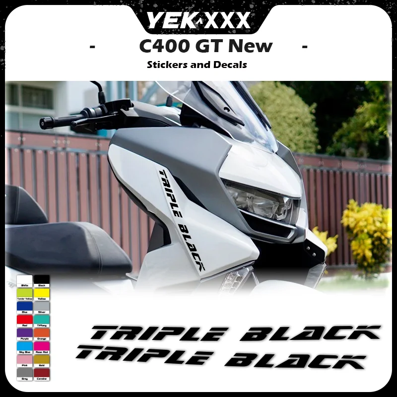 

For BMW C400GT C400 GT Motorcycle Fairing Shell Sticker Decal With Hollowed-out Design Triple Black LOGO C400 GT Sticker