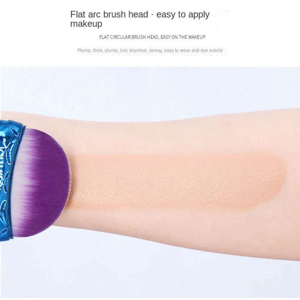 Rayon lã sereia rosto blush escova em pó colorido cauda de peixe escova forma de cauda de peixe macio sereia escova de maquiagem ferramenta de manicure