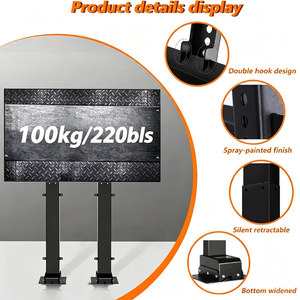 Smart Monitor Bracket Double-Column TV Stand Electric Adjustable Height Mechanism Motorized TV Lift for 100 Inch Tv Cabinet