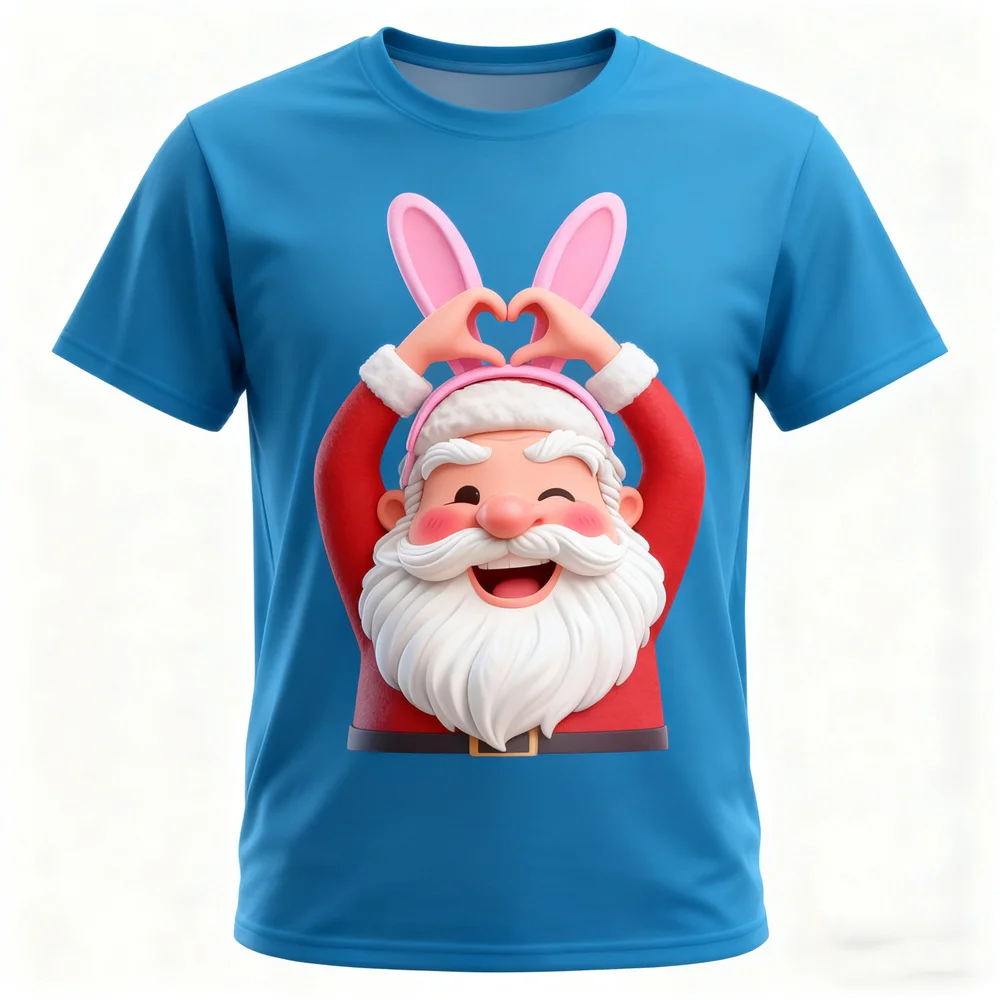 

Fashion Funny Santa Caluse Graphic T-Shirt Merry Christmas Short Sleeve Round Neck Tees Loose Casual Comfortable Clothes For Men