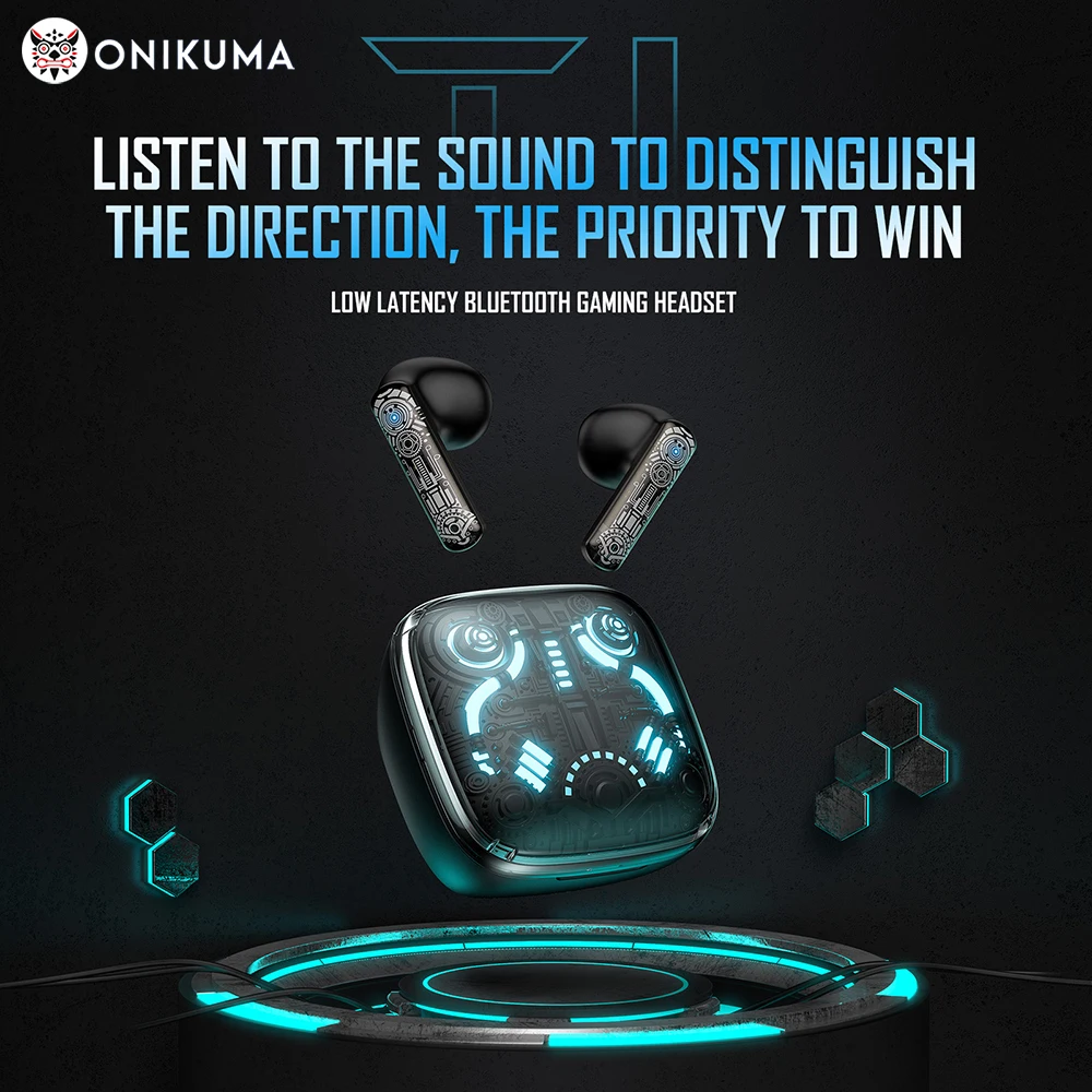 سماعة ألعاب ONIKUMA في الأذن مع ميكروفون RGB ، ستيريو hi-fi داخل الأذن ، لاسلكي ، جديد ، أربعة أوضاع إضاءة ، ميكروفون مزدوج #1