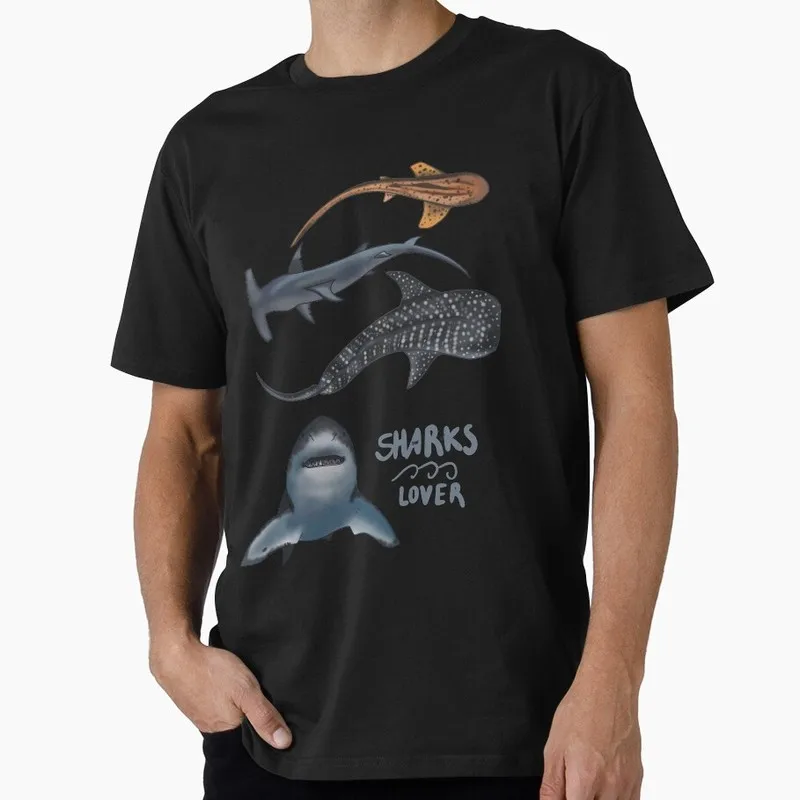 Shark lover Jaws Horror Movie Unisex T Shirt Retro Amity Island Great White Shark print Graphic Tops Short Sleeve Streetwear Tee