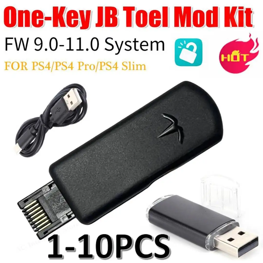 

One-Key JB Tool Mod for PS4/Pro/Slim USB Dongle JB USB Adapter with Ethernet Type-C Cable FW 9.0-11.0 System Game Accessories