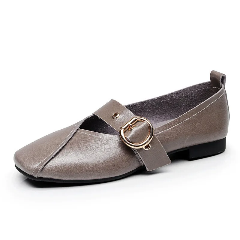 AIYUQI-zapatos planos de piel auténtica para mujer, calzado informal, suela blanda, talla grande 41 42 43, Primavera, 2024