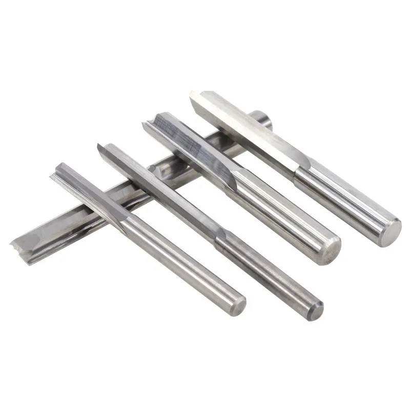 Fraise droite CNC, tige de 4 6 8mm, 2 cannelures en carbure, mèche de routeur pour outils de travail du bois