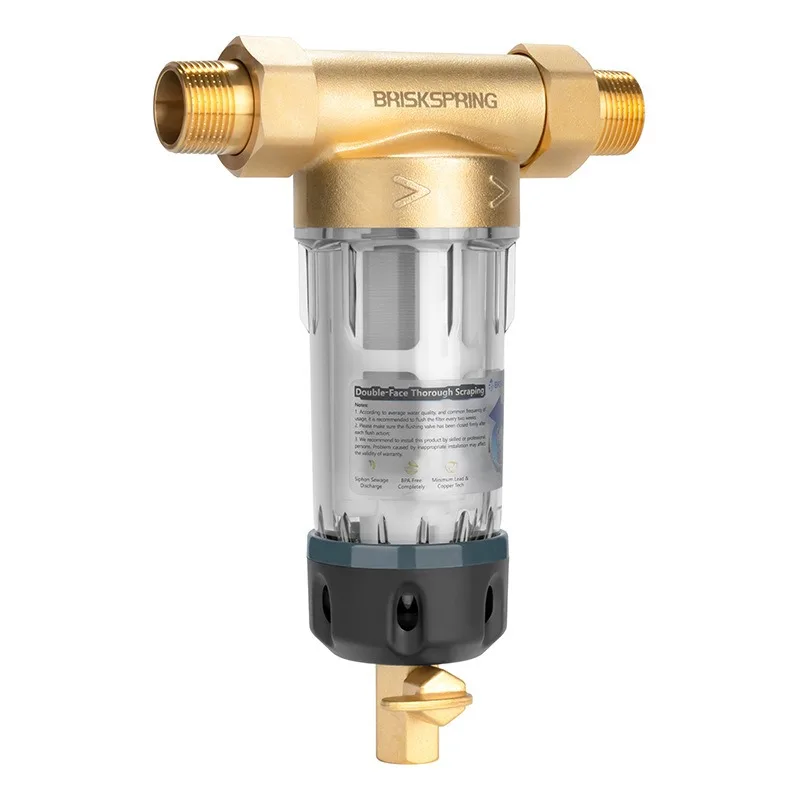 Pure copper pre-filter household backwash large flow filter whole house tap water pipe water purifier cross-border