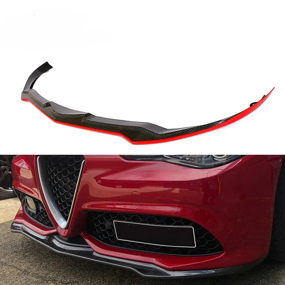 

Carbon Fiber Car Front Spoiler for Alfa Romeo Giulia Sport Sedan 4-Door 16-18