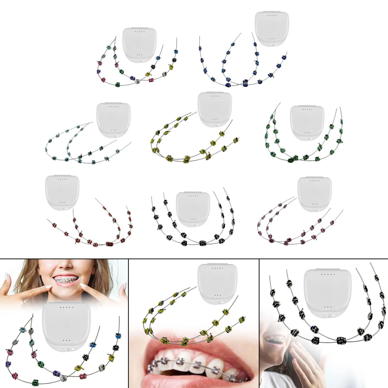 

Temporary Tooth Decoration Brace Accessory Metal Bracket and Ligature Ties