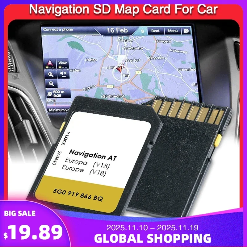 

for VW Passat B8 2014-2017 Sat Nav AT 2023 V18 Discover Media MIB1 Navigation SD Card UK EU