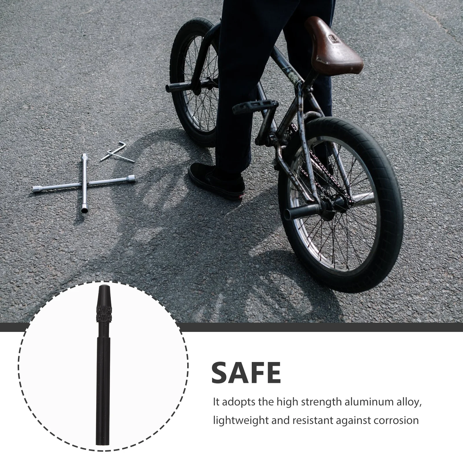 

Extend Bike Inner Tube Stem Air Nozzle High Strength Aluminum Alloy Bike Valves Stems Tubeless Tire Caps Tire Caps