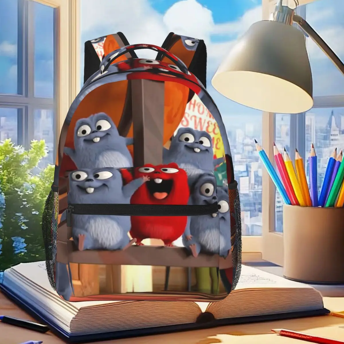 

Grizzy And The Lemmings Cartoon Anime Backpack Student Boys Girls BookBag Children School Bag Laptop Shoulder Bags for Men Women