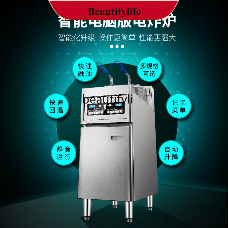 E132 Commercial Electric Fryer Single Cylinder Fried Machine Double Cylinder Multifunctional Pasta Cooker Deep-Fried Pot Oil Sti