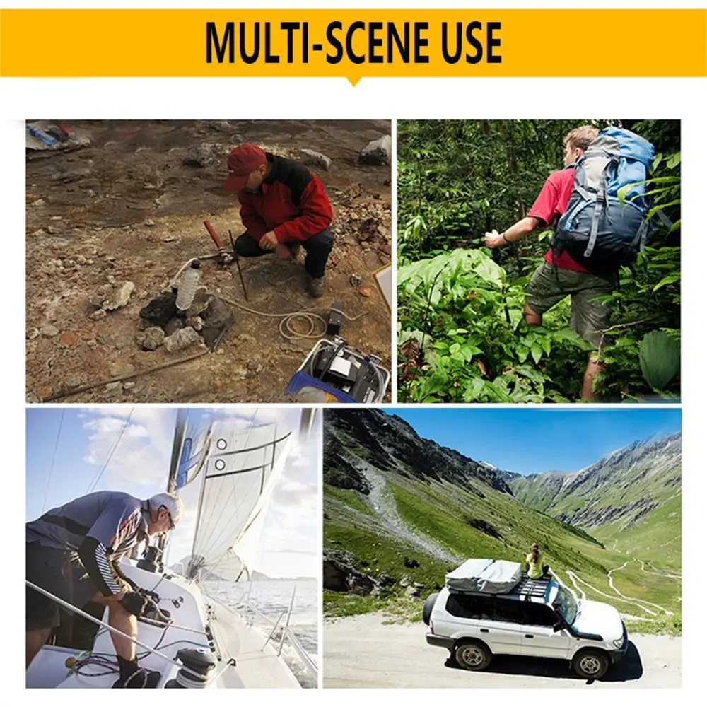 

Compass Emergency Whistle Thermometer Magnifying Glass Survival Whistle LED Light Reflector 7 in 1 Whistle Camping Hiking