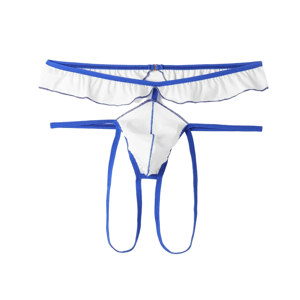 Women Lingerie Sexy G-String Middle Waist Pouch Panties Lace Briefs Underwear Hollow Out Exposed Butt Erotic Langerie