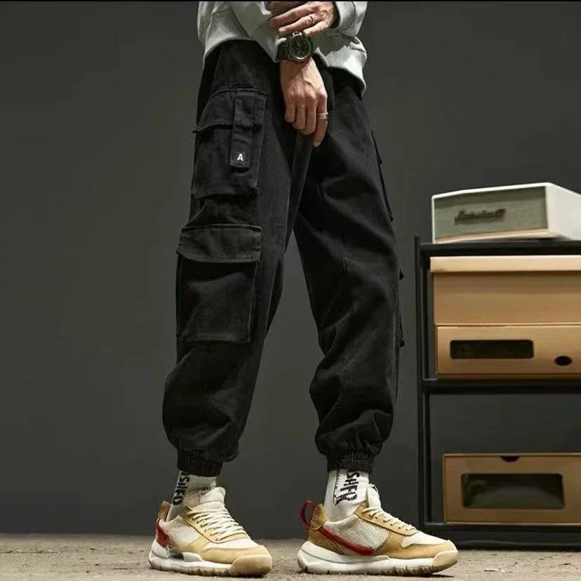 

Baggy Male Trousers Multi Pocket Cotton Multipockets Men's Cargo Pants Slacks High Quality Cheap Loose Cheapest Long New In Emo