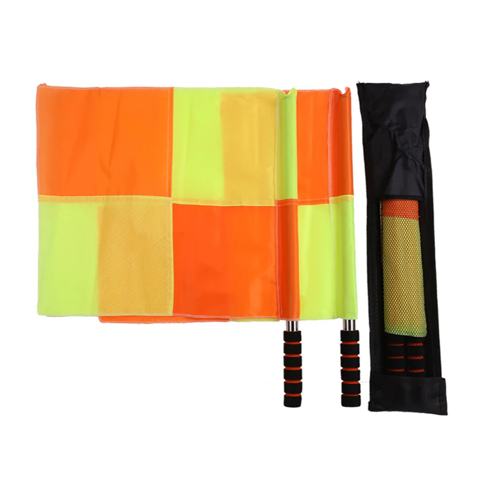 لعبة علم حكم كرة القدم عالية الوضوح وخفيفة الوزن معدات الحكم الرياضية أنبوب الفولاذ المقاوم للصدأ ABS رغوة Linesman