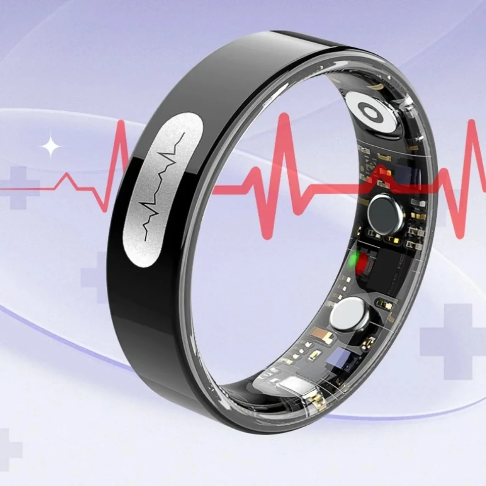 

New ECG Smart Ring for Blood Glucose Heart Rate Blood Pressure Oxygen Body Temperature Sleep Monitoring Multifunctional Rings