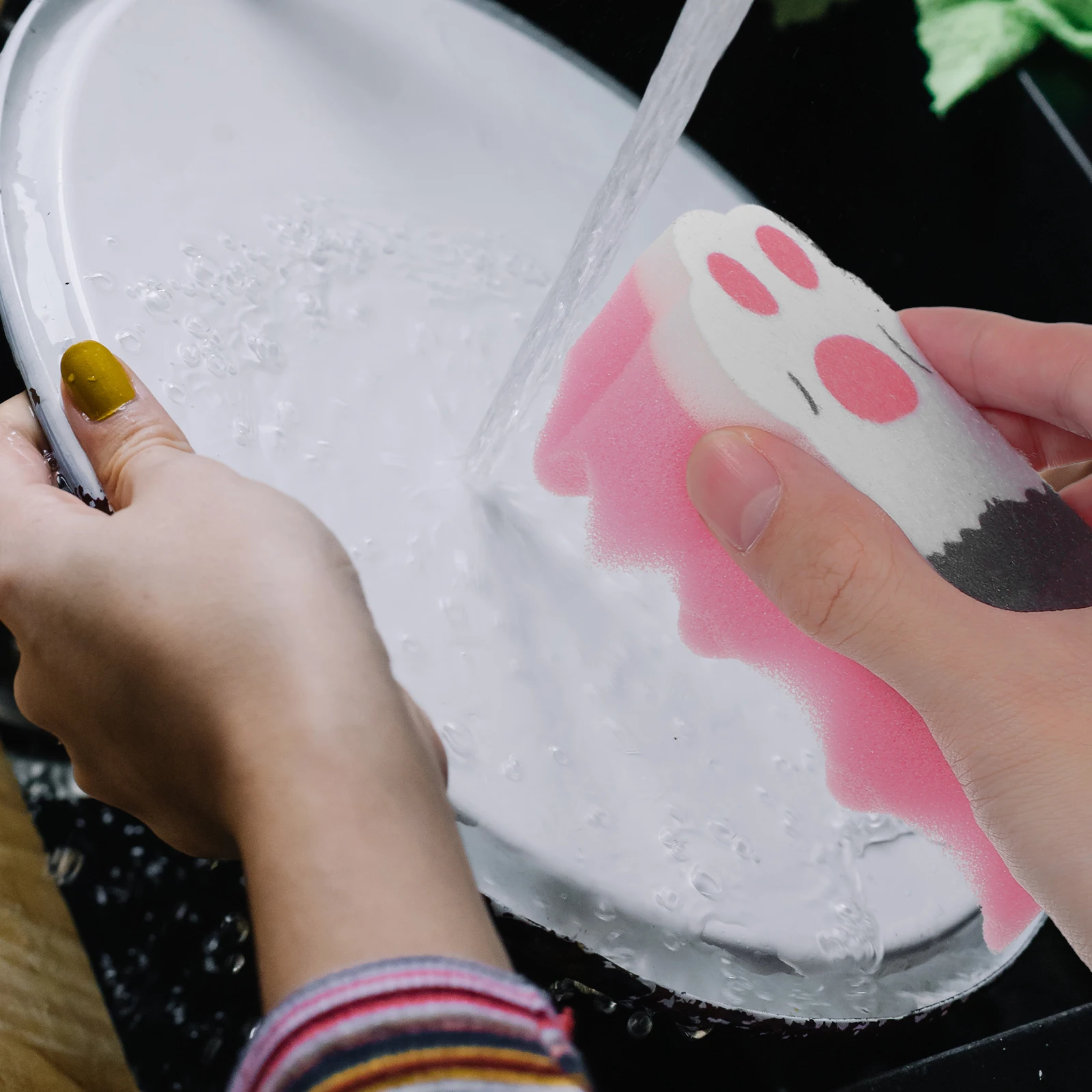 

3pcs Cat Claw Sponge Cleaning Cloth Dishwashing Scrubber Thickened Non-Woven Kitchen Sponge Quick Dry Lightweight Cleaning