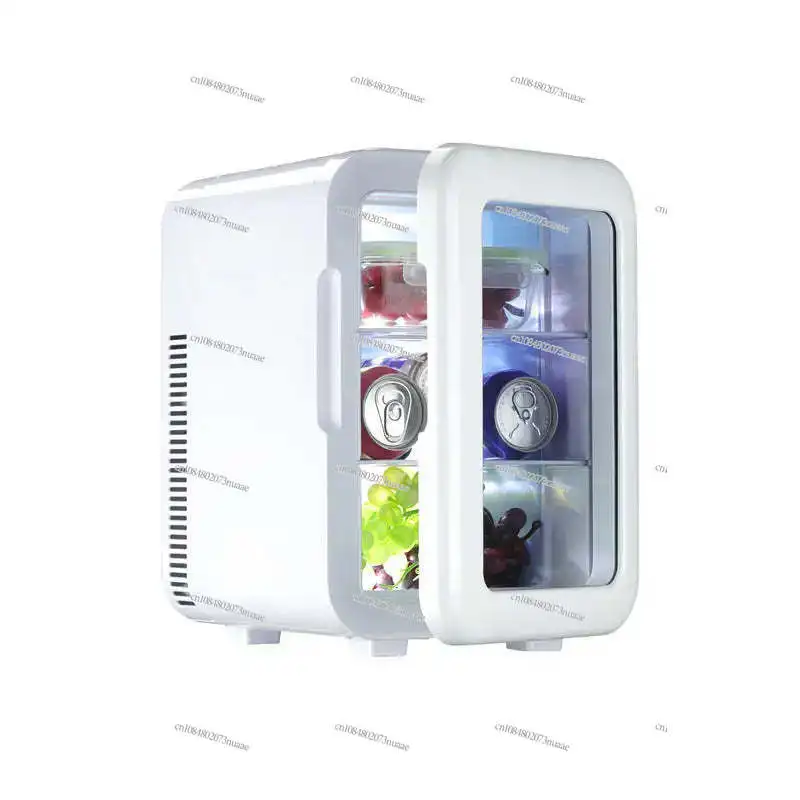 12V Mini Car Refrigerator-6L Portable Beauty Cosmetics Cooler(US Plug Included,Energy Efficient,Compact Design,Silent Operation）