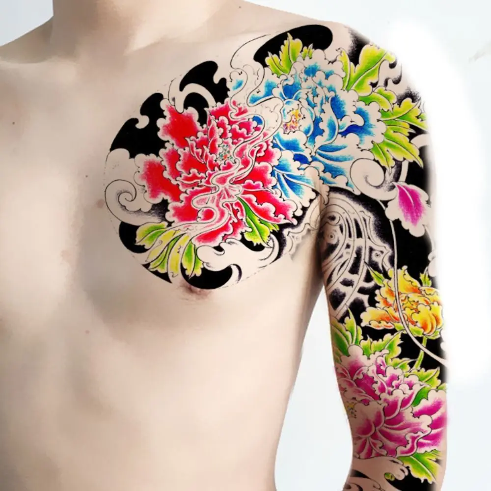 Dragon Fake Tattoo Sticker Waterproof Colorful Temporary Tattoo Sticker Durable Long Lasting Half Nail Tattoo Sticker Men