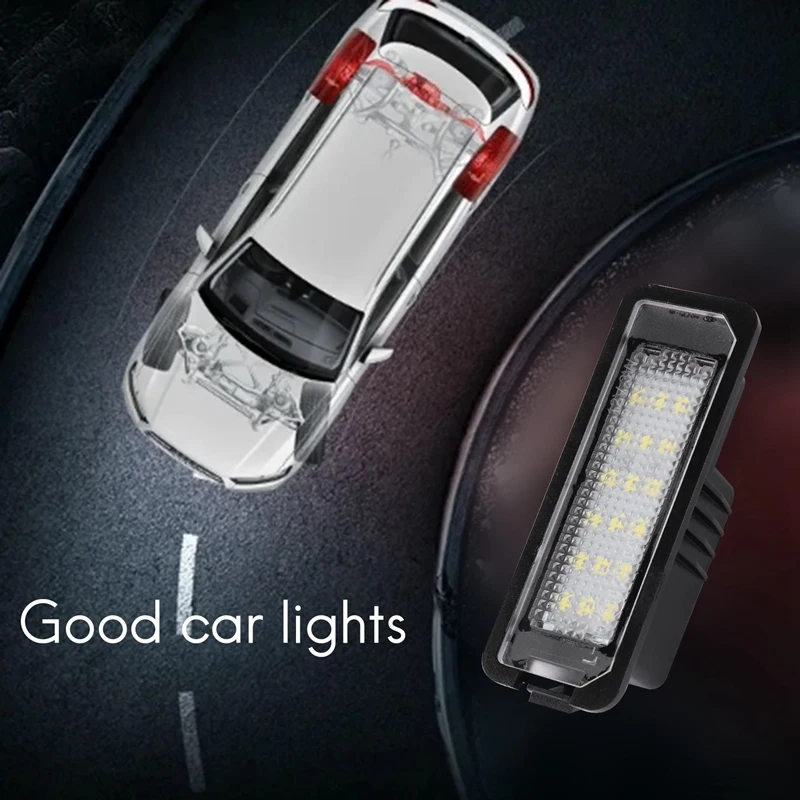 2 шт., 12 В, светодиодные лампы освещения номерного знака для Golf 4 5 6 7, освещение номерного знака автомобиля, внешние аксессуары-BTFL